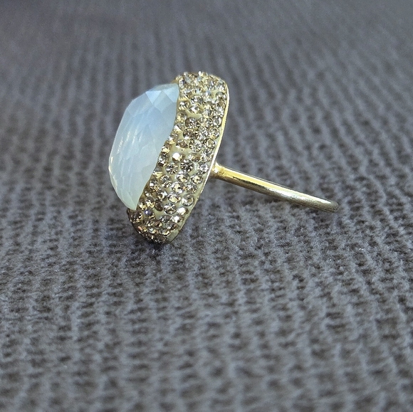 Zeyzey Faceted Opaque Moonstone🌙 Statement Ring💍 - Picture 6 of 16